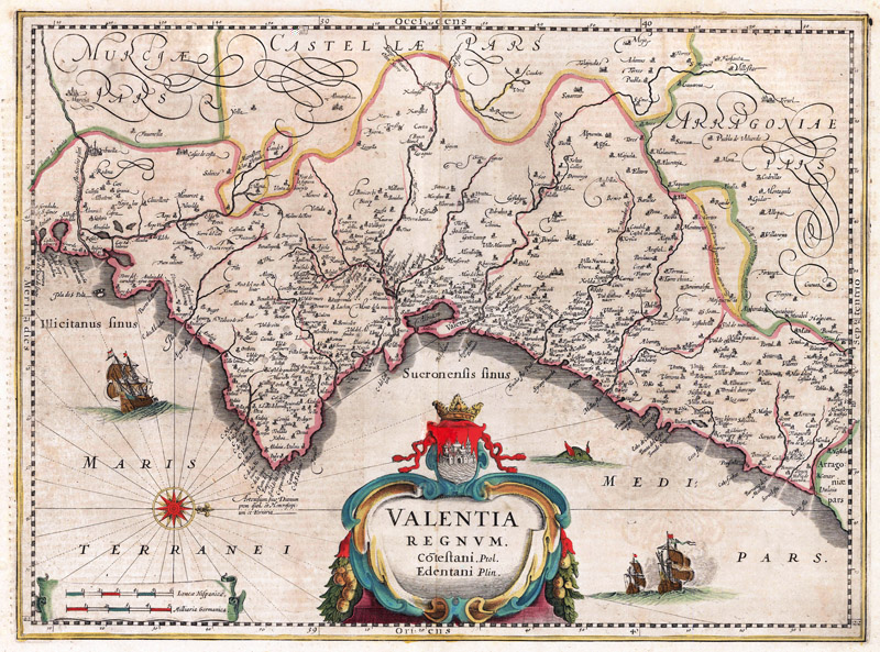 Valencia Spanje 1644 Janssonius